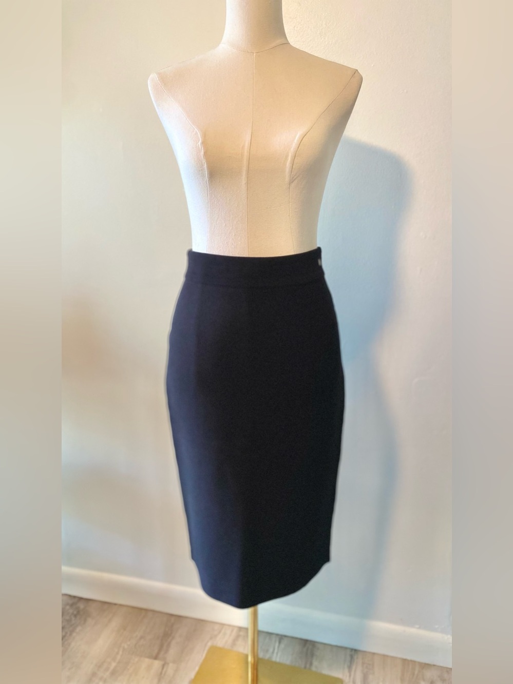 Carolina Herrera Knit A-Line Pencil Midi Skirt Pull On Black Woman's Small